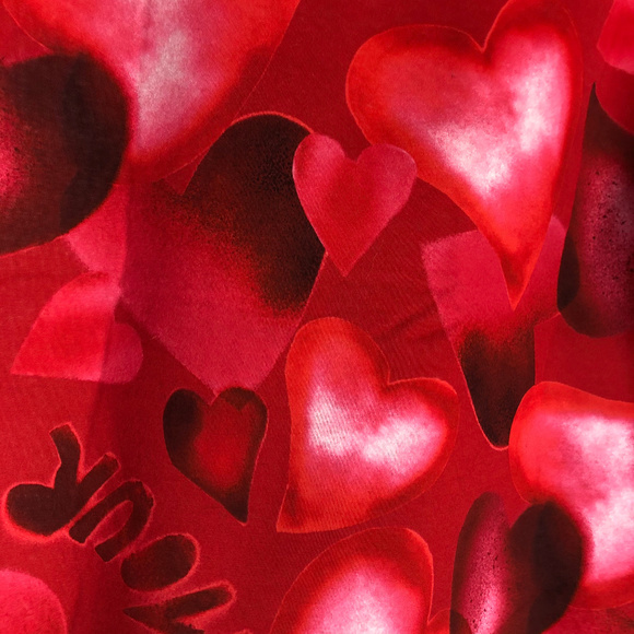 Red Valentino Heart Print Sweatshirt Knit Top Stretch Logo Fitted - Picture 5 of 8